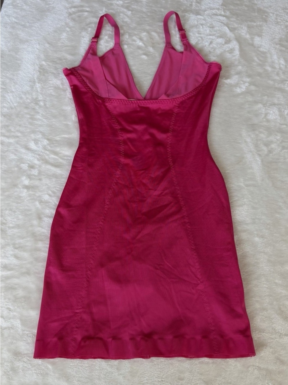 Vintage Victoria's Secret SHAPING SLIP Dress HOT PINK SO CURVACEOUS Shapewear